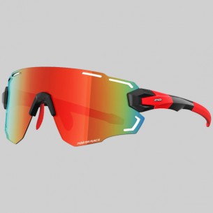 Occhiali Aviator nero rosso